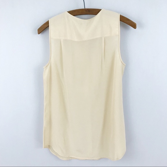 NEW J Crew Cream Silk Ruffle Blouse Tank Top - Picture 2 of 5